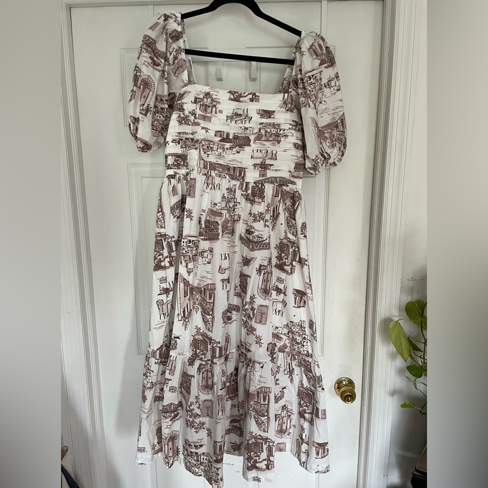 Abercrombie & Fitch emerson poplin puff sleeve midi dress